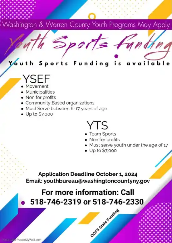 Youth Sports funding available